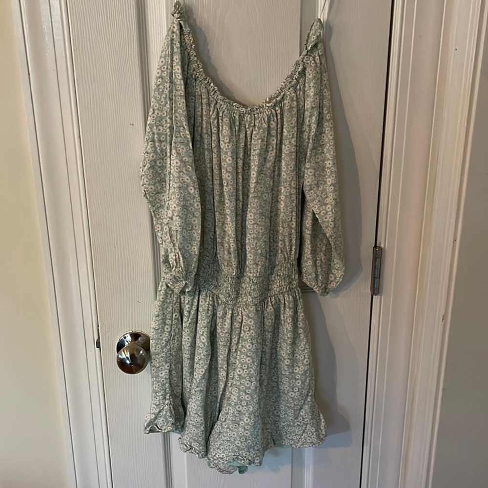 Hollister off the shoulder shorts romper